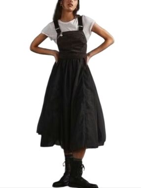 Anthropology Pilcro & The Letterpress Blk  Corset/Bib Tulle Skirt Midi Dress